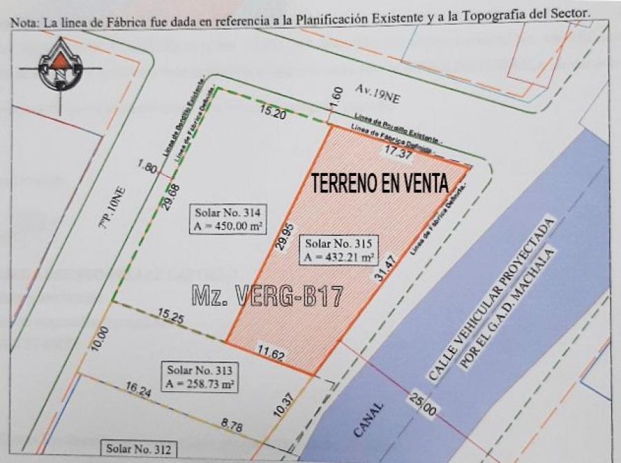 Foto Terreno en Venta en La Providencia, Machala, El Oro - U$D 43.000 - TEV26820 - BienesOnLine