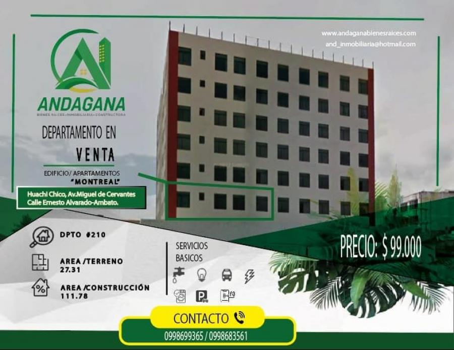 Foto Departamento en Venta en Huachi Chico, Ambato, Tungurahua - U$D 99.000 - DEV37059 - BienesOnLine