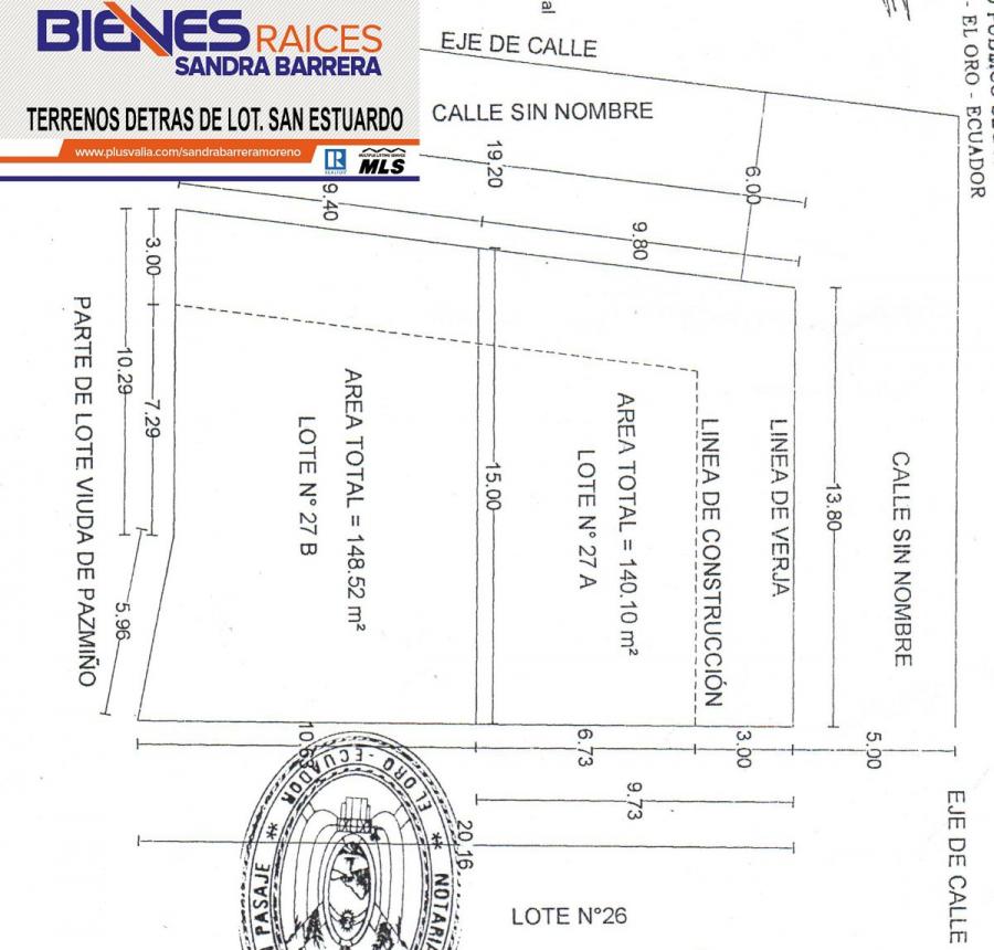 Foto Terreno en Venta en Ochoa Leon, Ochoa Len, Detrs de la Urb. San Eduardo Via a Bu, El Oro - U$D 11.500 - TEV35193 - BienesOnLine