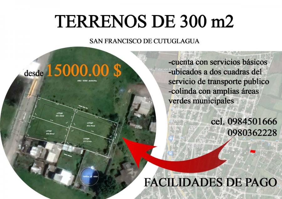 Foto Terreno en Venta en CUTUGLAGUA, Meja, Pichincha - U$D 15.000 - TEV37196 - BienesOnLine