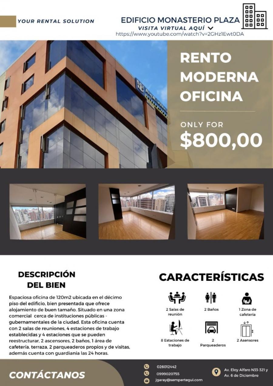Foto Oficina en Arriendo en El Batán, Quito, Pichincha - U$D 800 - OFA38045 - BienesOnLine