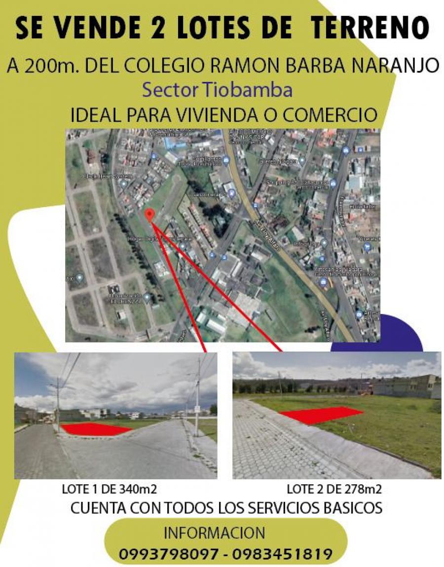 Foto Terreno en Venta en Ignacio Flores - Tiobamba, Latacunga, Cotopaxi - U$D 85.000 - TEV35833 - BienesOnLine