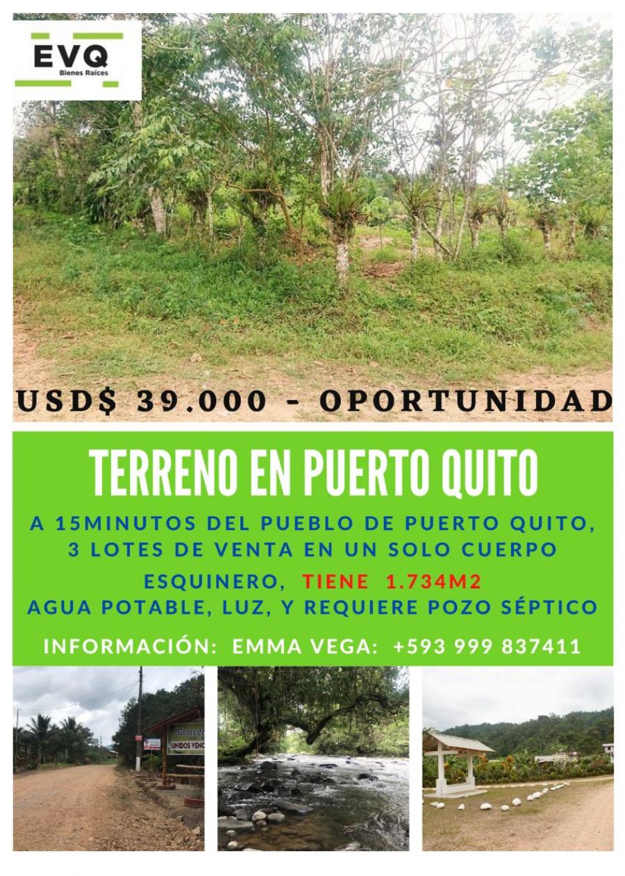Terreno en Venta en Unidos Venceremos, Puerto Quito, Pichincha UD 39
