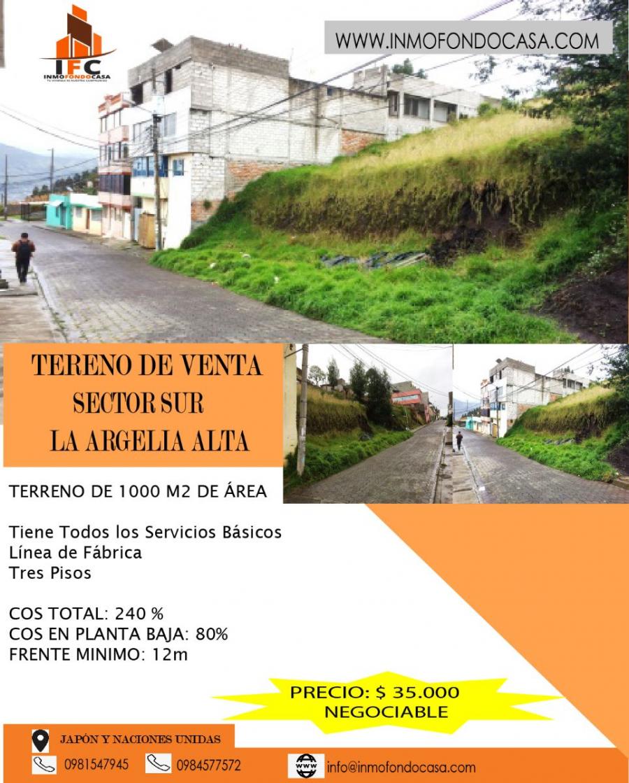 Foto Terreno en Venta en La Argelia, Pichincha - U$D 35.000 - TEV30560 - BienesOnLine