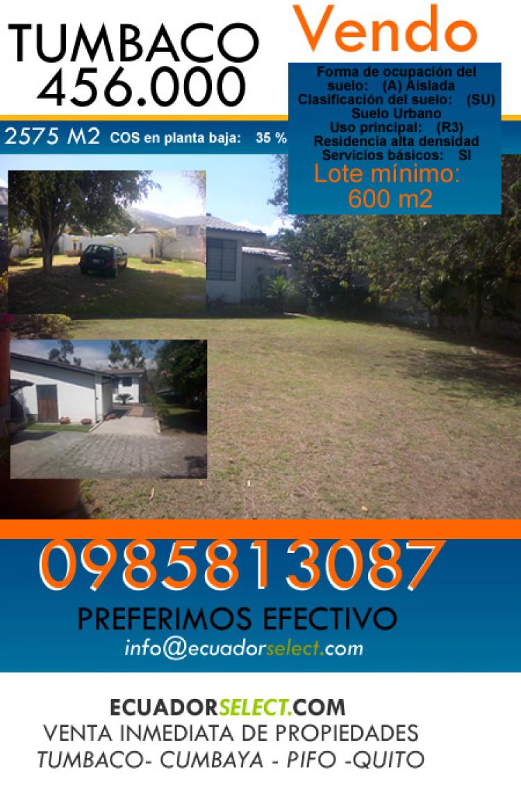 Foto Terreno en Venta en TUMBACO, Quito, Pichincha - U$D 465.000 - TEV12398 - BienesOnLine