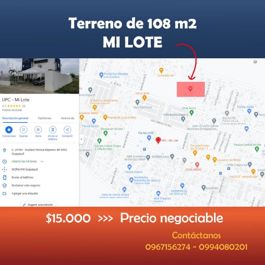 Foto Terreno en Venta en Guayaquil, Guayas - U$D 15.000 - TEV37663 - BienesOnLine