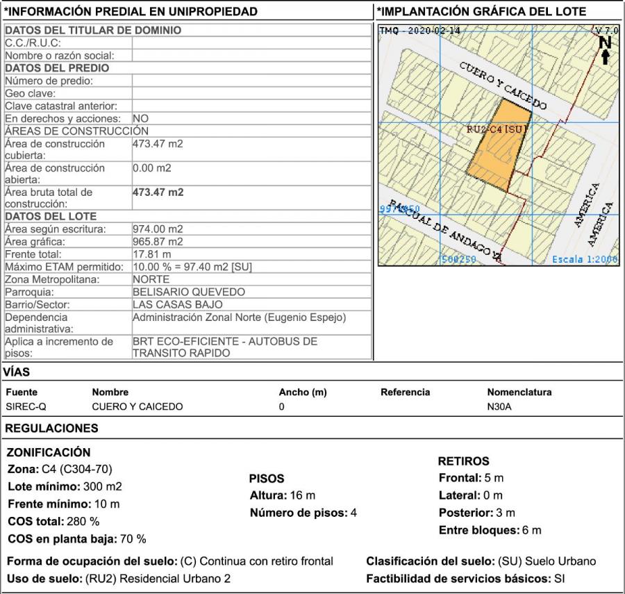 Foto Terreno en Venta en Quito, Pichincha - U$D 390.000 - TEV30849 - BienesOnLine