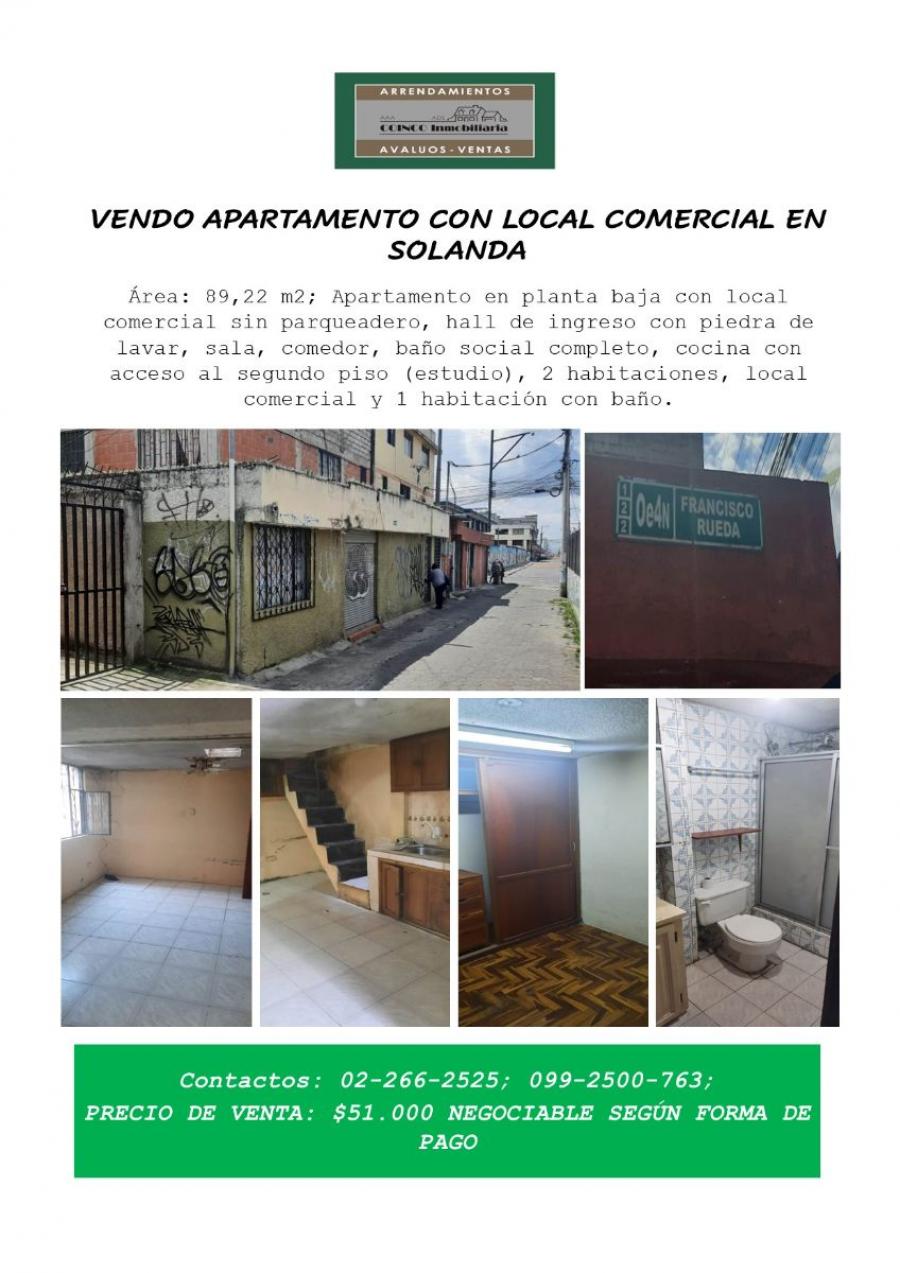 Foto Departamento en Venta en Solanda, Quito, Pichincha - U$D 43.000 - DEV34884 - BienesOnLine