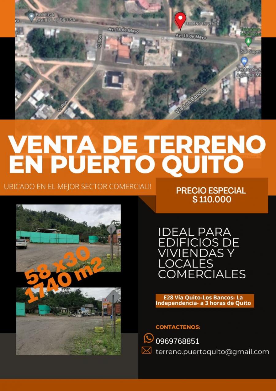 Foto Terreno en Venta en Puerto Quito, Pichincha - U$D 110.000 - TEV34117 - BienesOnLine