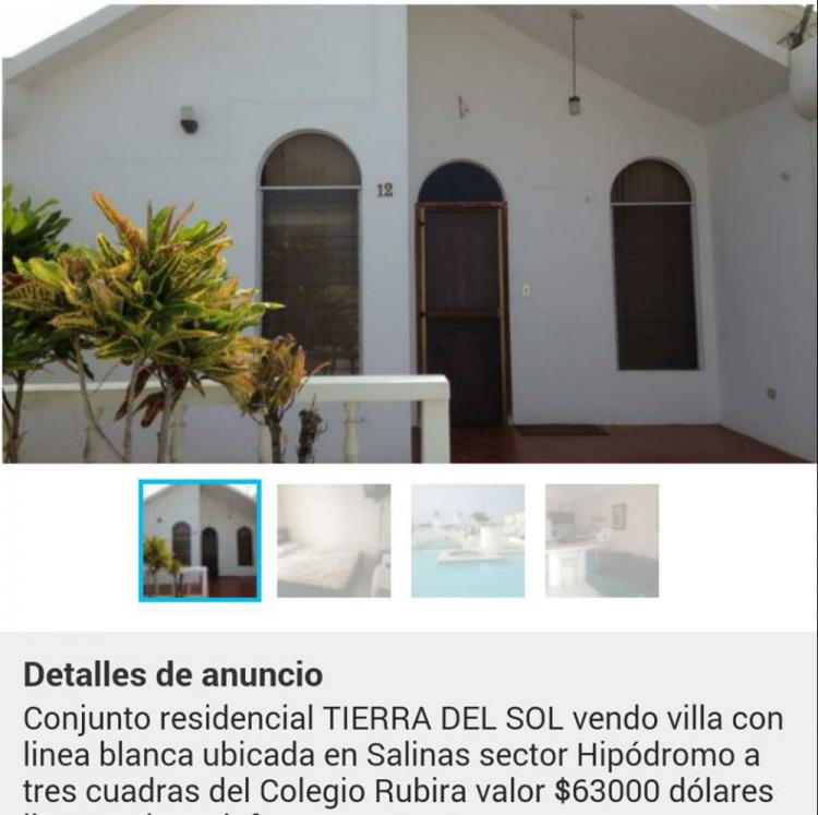 Foto Villa en Venta en SALINAS, Salinas, Guayas - U$D 63 - VIV19375 - BienesOnLine