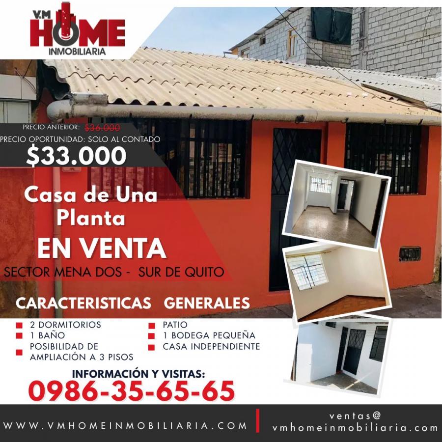 Foto Casa en Venta en Mena Dos, Quito, Pichincha - U$D 33.000 - CAV34176 - BienesOnLine