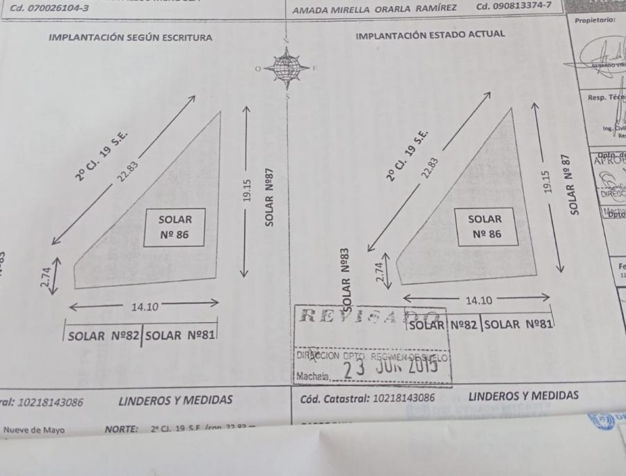 Foto Terreno en Venta en 9 de Mayo, Circunvalacion Sur, El Oro - TEV36050 - BienesOnLine