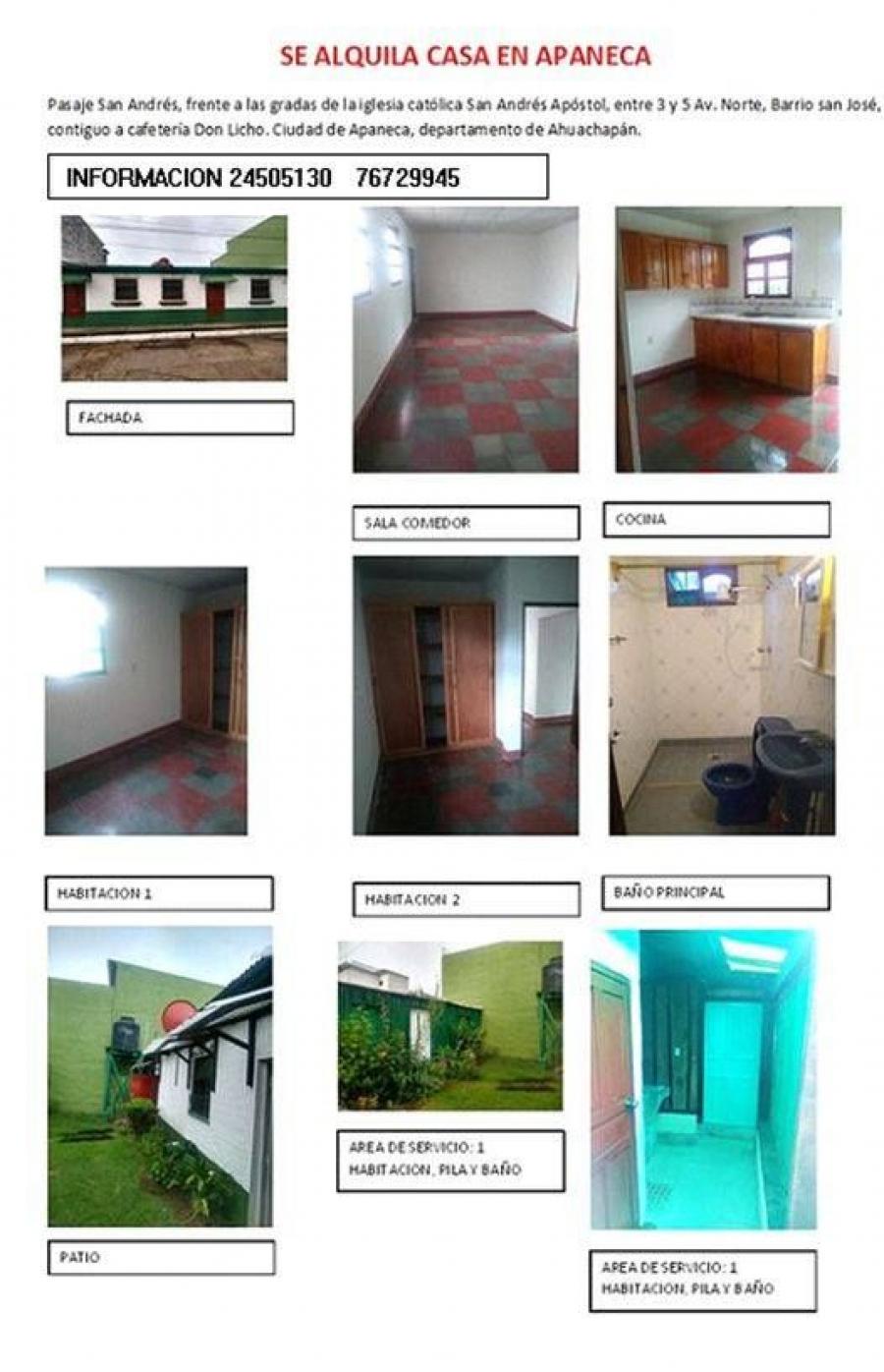 Foto Casa en Alquiler en Apaneca, Ahuachapn - U$D 375 - CAA1095 - BienesOnLine