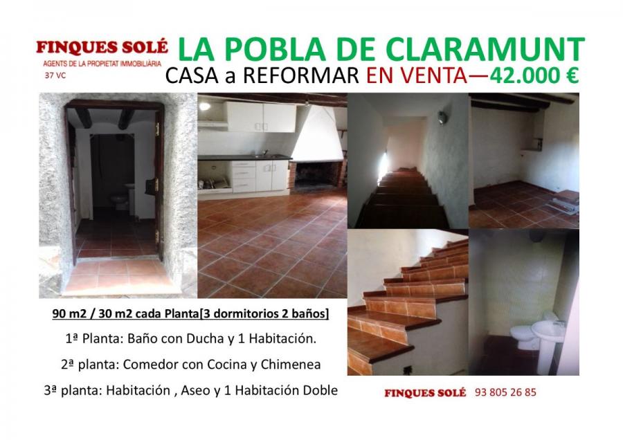 Foto Casa en Venta en La Pobla de Claramunt, Barcelona - € 42.000 - CAV10695 - BienesOnLine