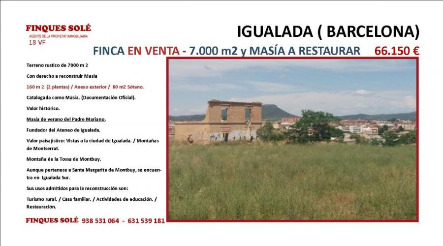 Foto Finca en Venta en Igualada, Barcelona - € 66.150 - FIV11002 - BienesOnLine