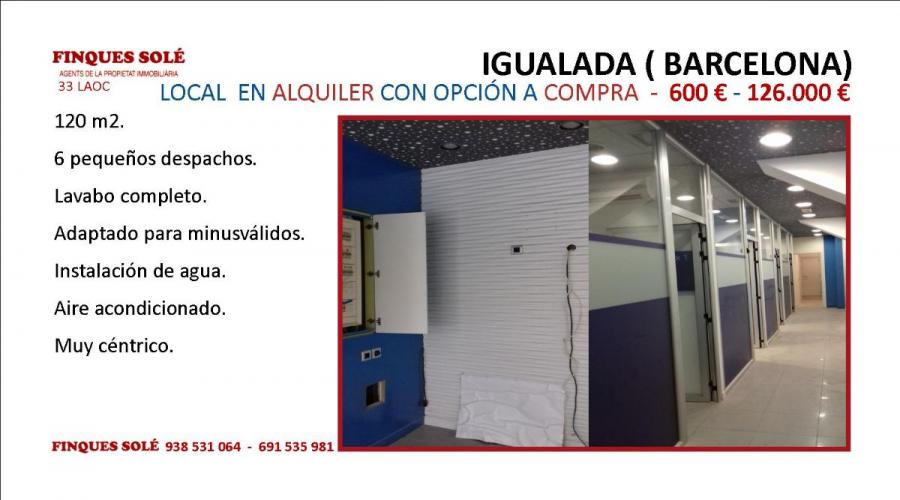 Foto Local en Alquiler en Centro, Igualada, Barcelona - € 600 - LOA10940 - BienesOnLine