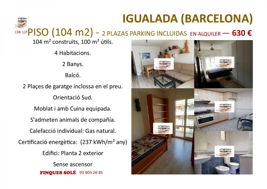 Foto Piso en Alquiler en Igualada, Barcelona - € 630 - PIA10774 - BienesOnLine