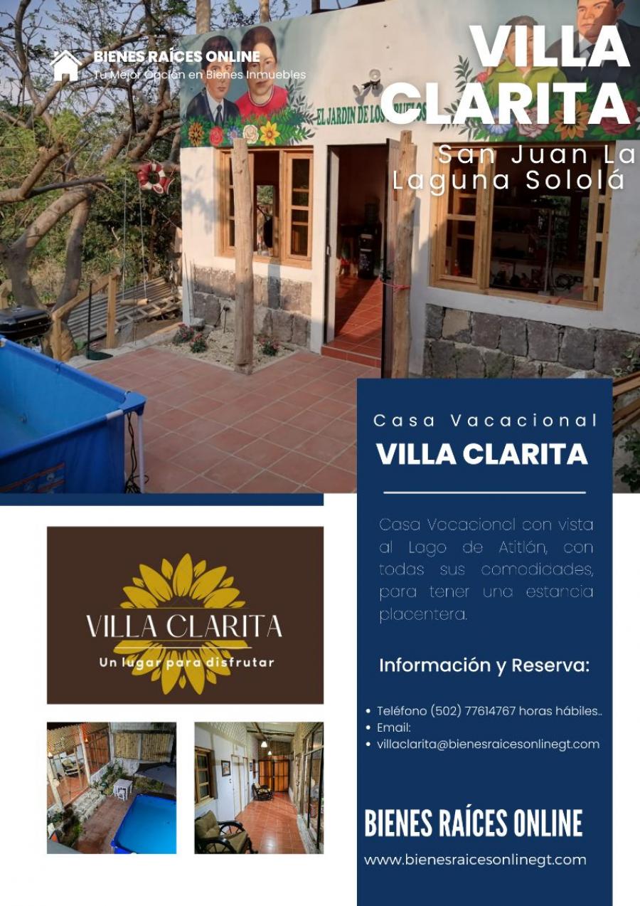 Foto Casa en Renta Vacacional en San Juan La Laguna, Solol - $ 1.840 - CA21007 - BienesOnLine
