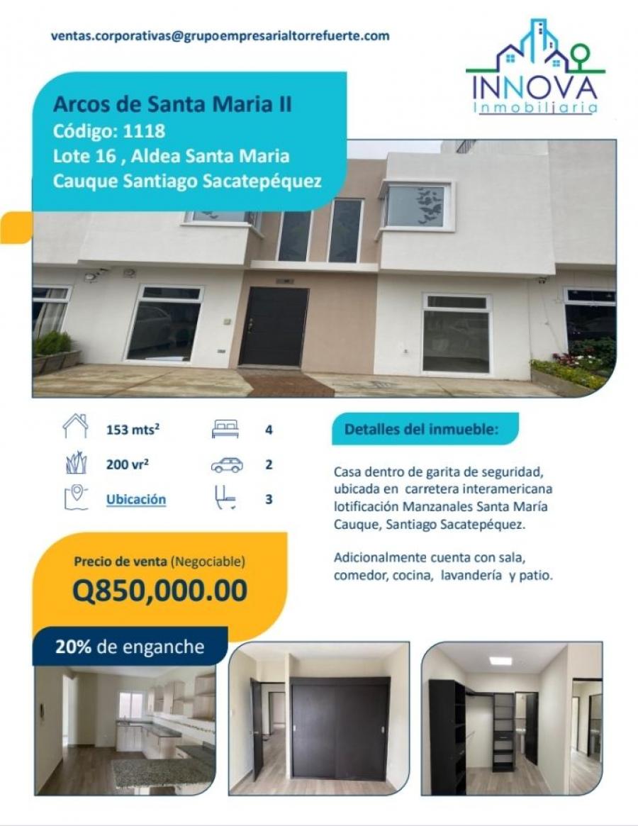 Foto Condominio en Venta en Lotificacion Manzanales,  Santa Maria Cauque, Santiago Sacatepquez, Sacatepquez - Q 850.000 - COV23194 - BienesOnLine