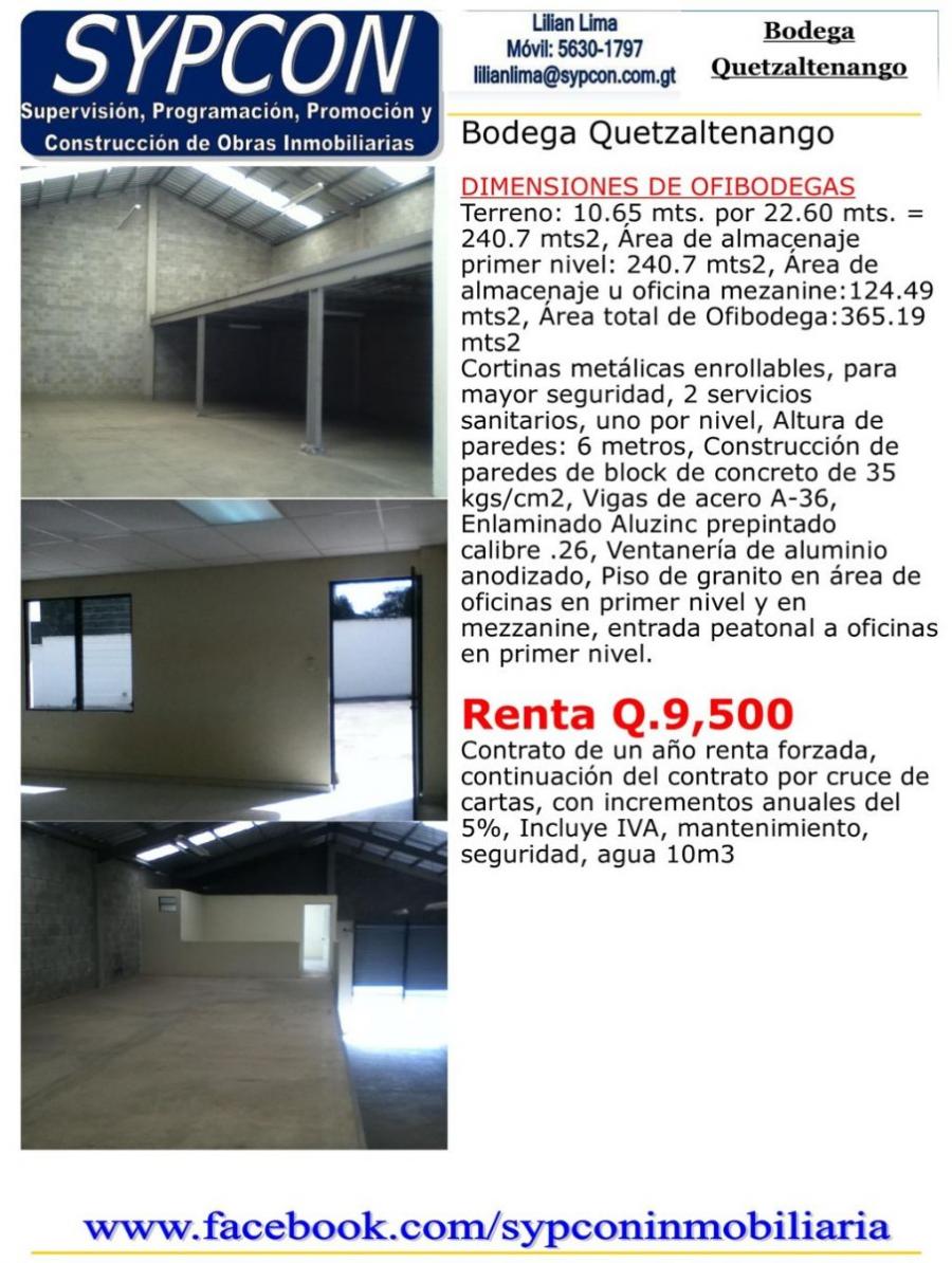 Foto Bodega en Renta en Quetzaltenango, Guatemala, Quetzaltenango - Q 9.500 - BOR17772 - BienesOnLine