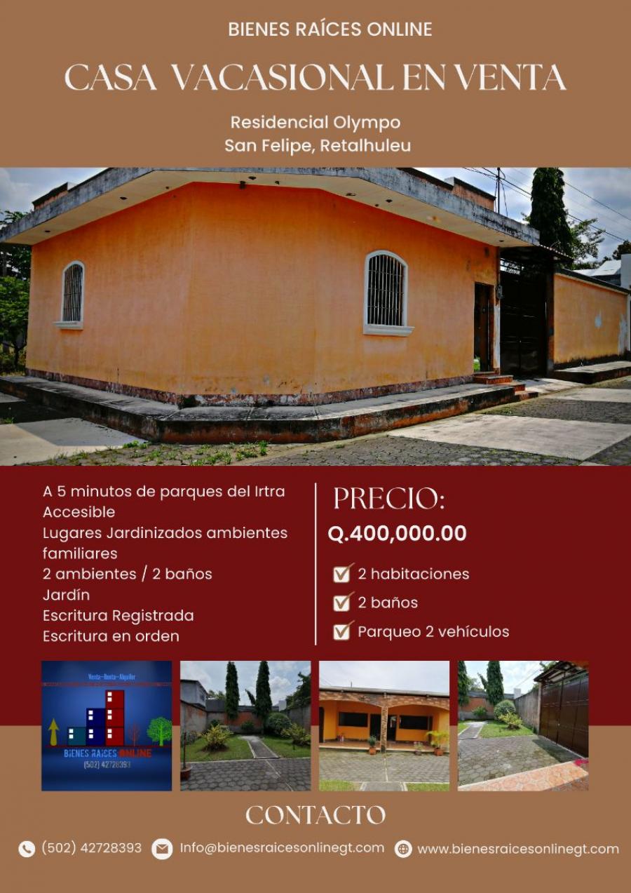 Foto Casa en Venta en San Felipe, Retalhuleu - Q 400.000 - CAV25805 - BienesOnLine