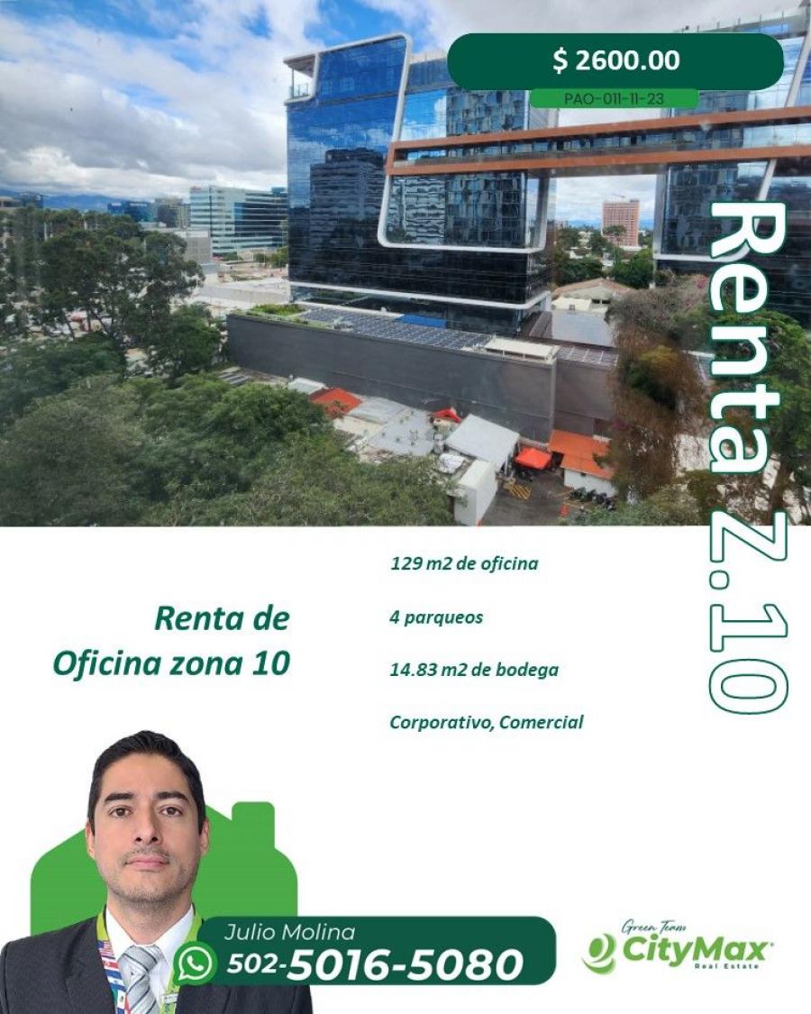 Foto Oficina en Renta en zona 10, Guatemala - U$D 2.600 - OFR39504 - BienesOnLine