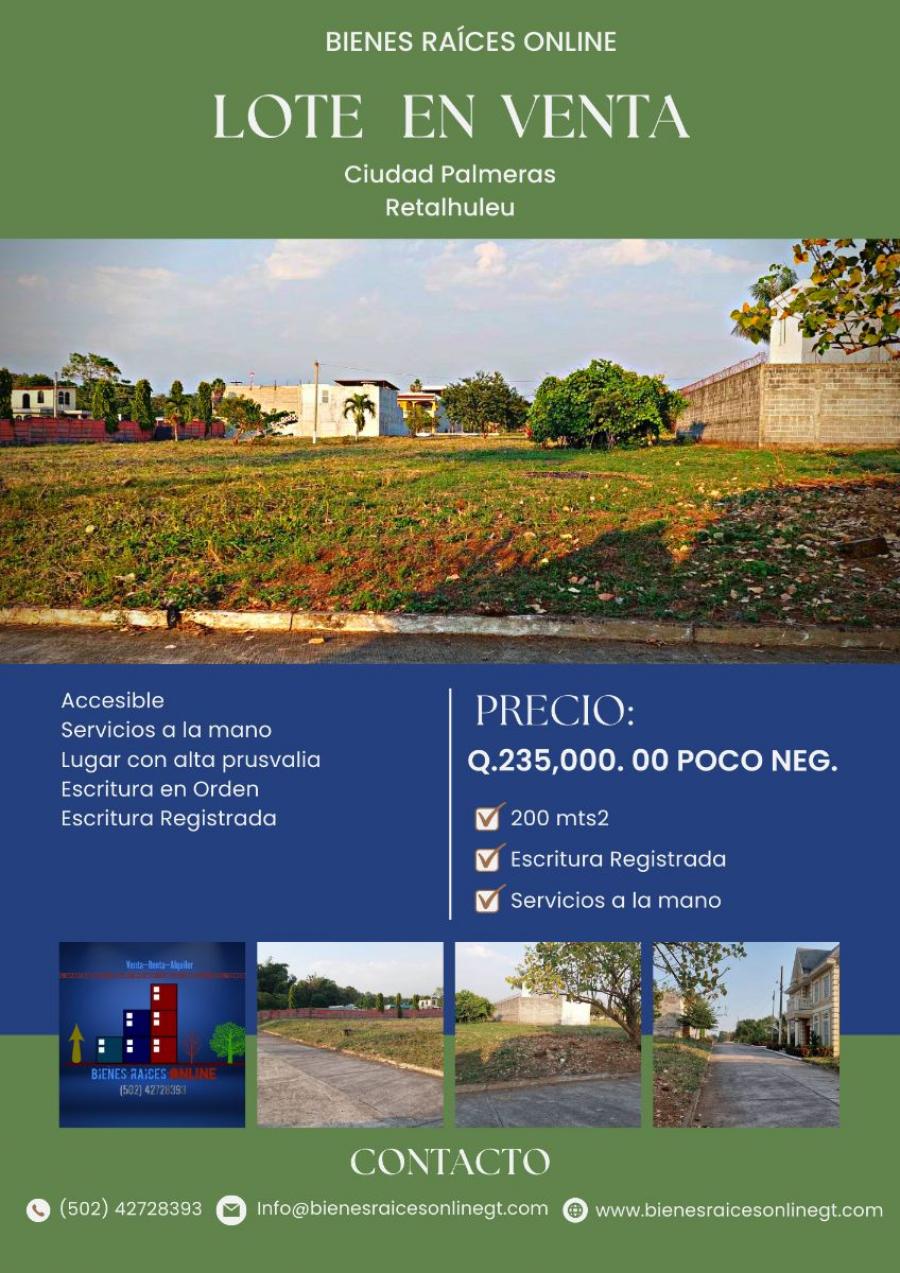 Foto Terreno en Venta en Retalhuleu, Retalhuleu - Q 235.000 - TEV24030 - BienesOnLine