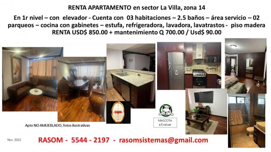 Foto Apartamento en Renta en La Villa, Guatemala, Guatemala - U$D 850 - APR20734 - BienesOnLine
