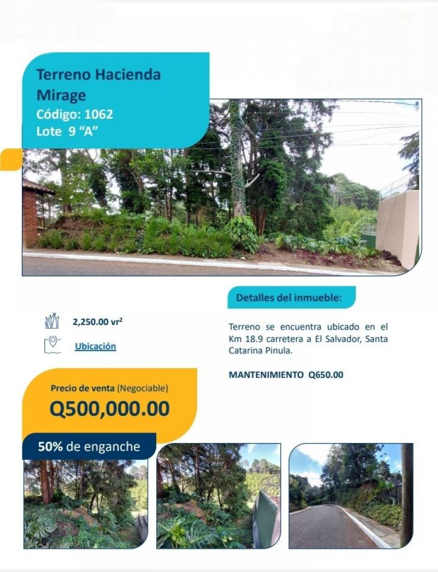 Foto Terreno en Venta en TERRENO HACIENDA MIRAGE KM 18.9 CARRETERA A EL SAL, Santa Catarina Pinula, Guatemala - Q 500.000 - TEV38513 - BienesOnLine