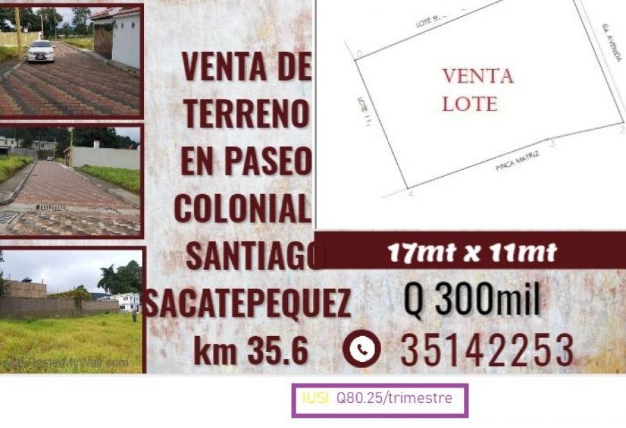 Foto Terreno en Venta en Santiago Sacatepquez, Sacatepquez - Q 300.000 - TEV34386 - BienesOnLine