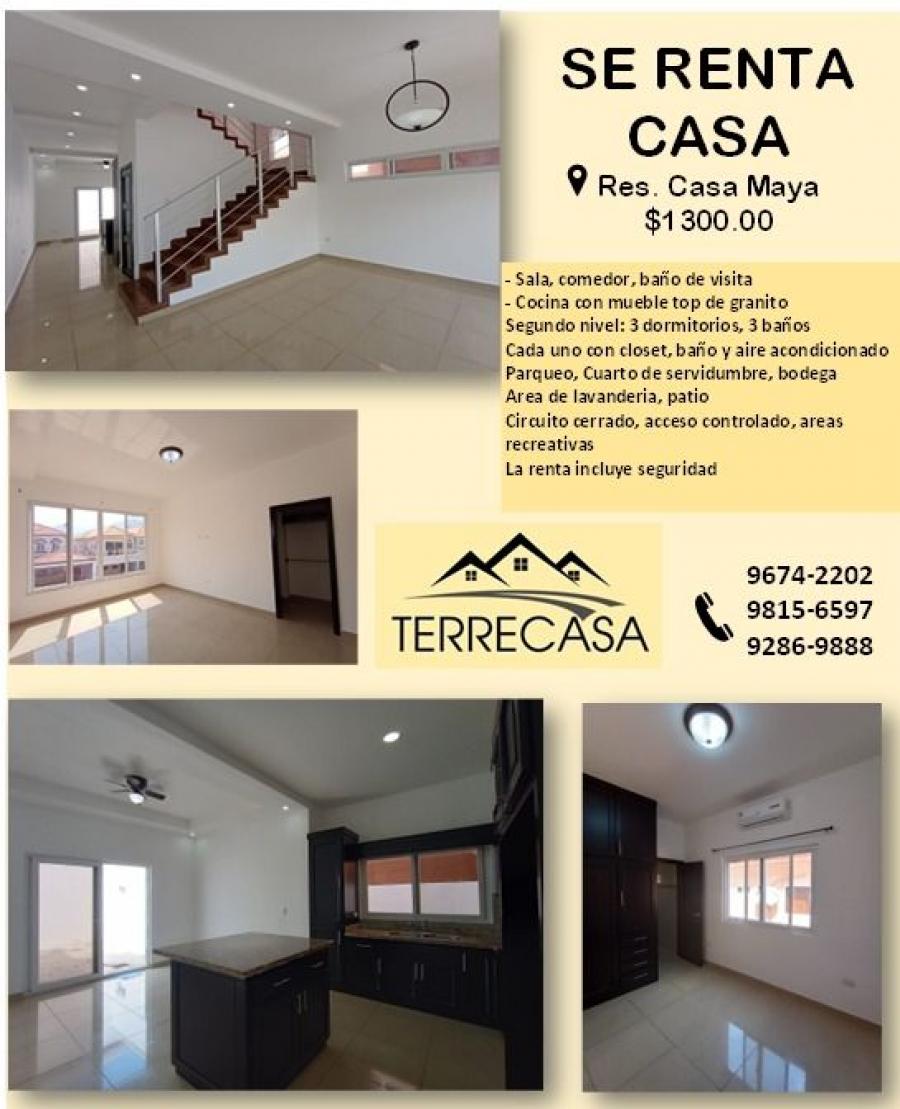 Foto Casa en Alquiler en Residencial Casa Maya San Pedro Sula, San Pedro Sula, Cortés - U$D 1.298 - CAA2875 - BienesOnLine