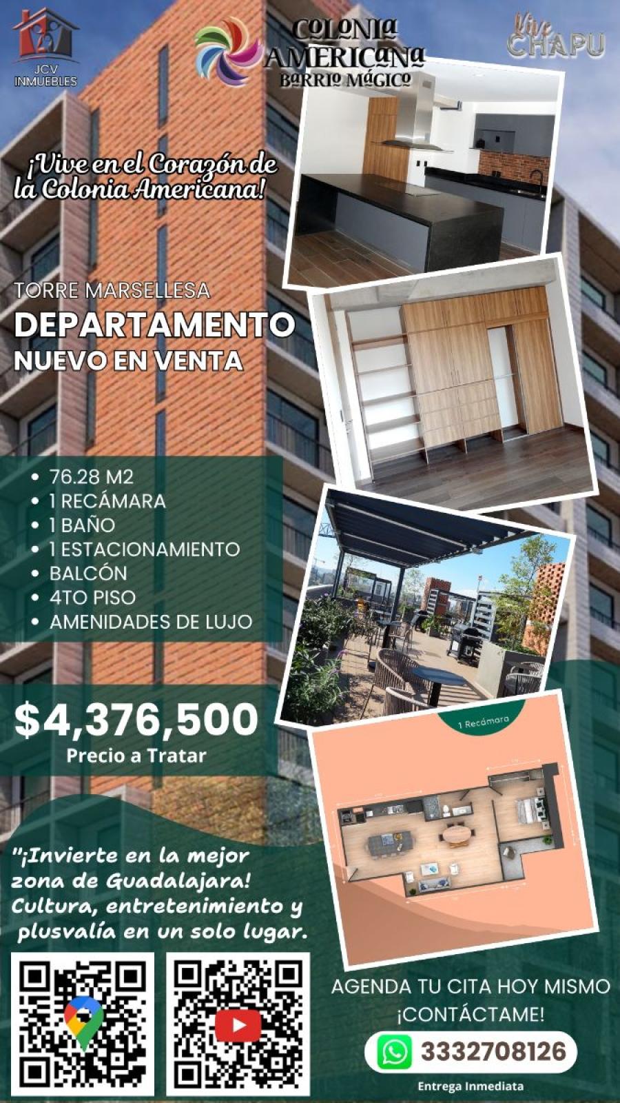 Foto Departamento en Venta en Americana, Guadalajara, Jalisco - $ 4.376.499 - DEV356964 - BienesOnLine