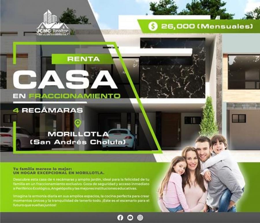Foto Casa en Renta en Morillotla, San Andrés Cholula, Puebla - $ 26.000 - CAR362709 - BienesOnLine
