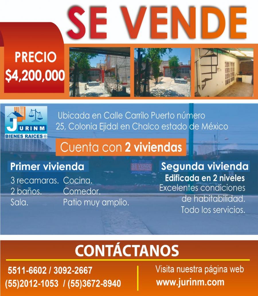 Foto Casa en Venta en Ejidal, Ejidal, 56604 Chalco de Daz Covarrubias, Mx., Mexico - $ 4.000.000 - CAV276664 - BienesOnLine
