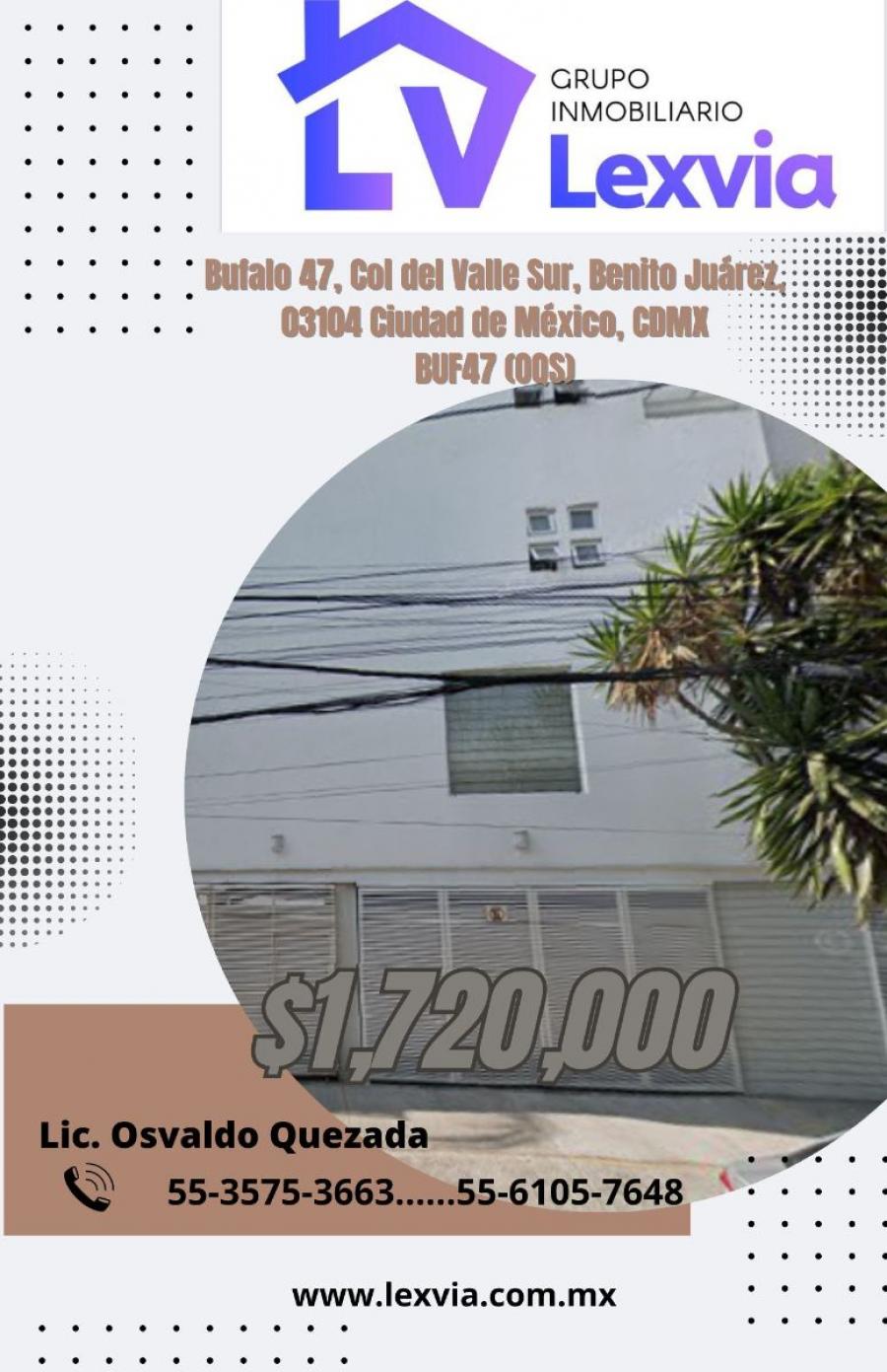 Foto Casa en Venta en DEL VALLE SUR, Benito Jurez, Distrito Federal - $ 1.720.000 - CAV351742 - BienesOnLine