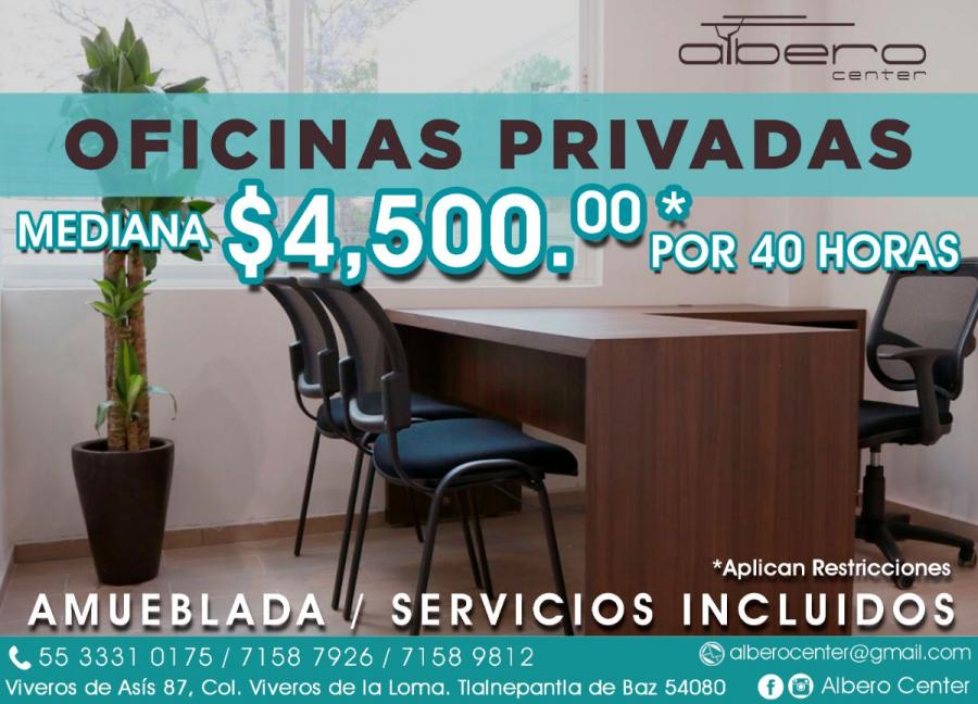 Foto Oficina en Renta en Viveros de la Loma, Tlalnepantla de Baz, Mexico - $ 4.400 - OFR230953 - BienesOnLine