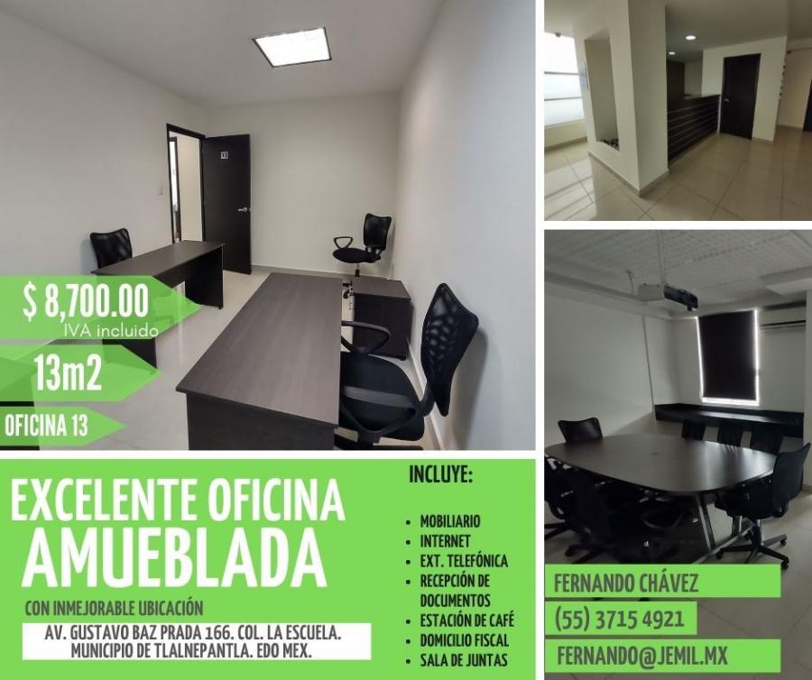 Foto Oficina en Renta en La Escuela, Tlalnepantla de Baz, Mexico - $ 8.700 - OFR333330 - BienesOnLine