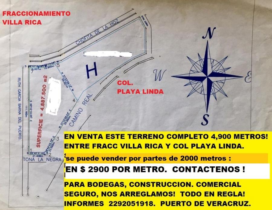 Foto Terreno en Venta en fracc villa rica, Veracruz, Veracruz - $ 2.900 - TEV277009 - BienesOnLine