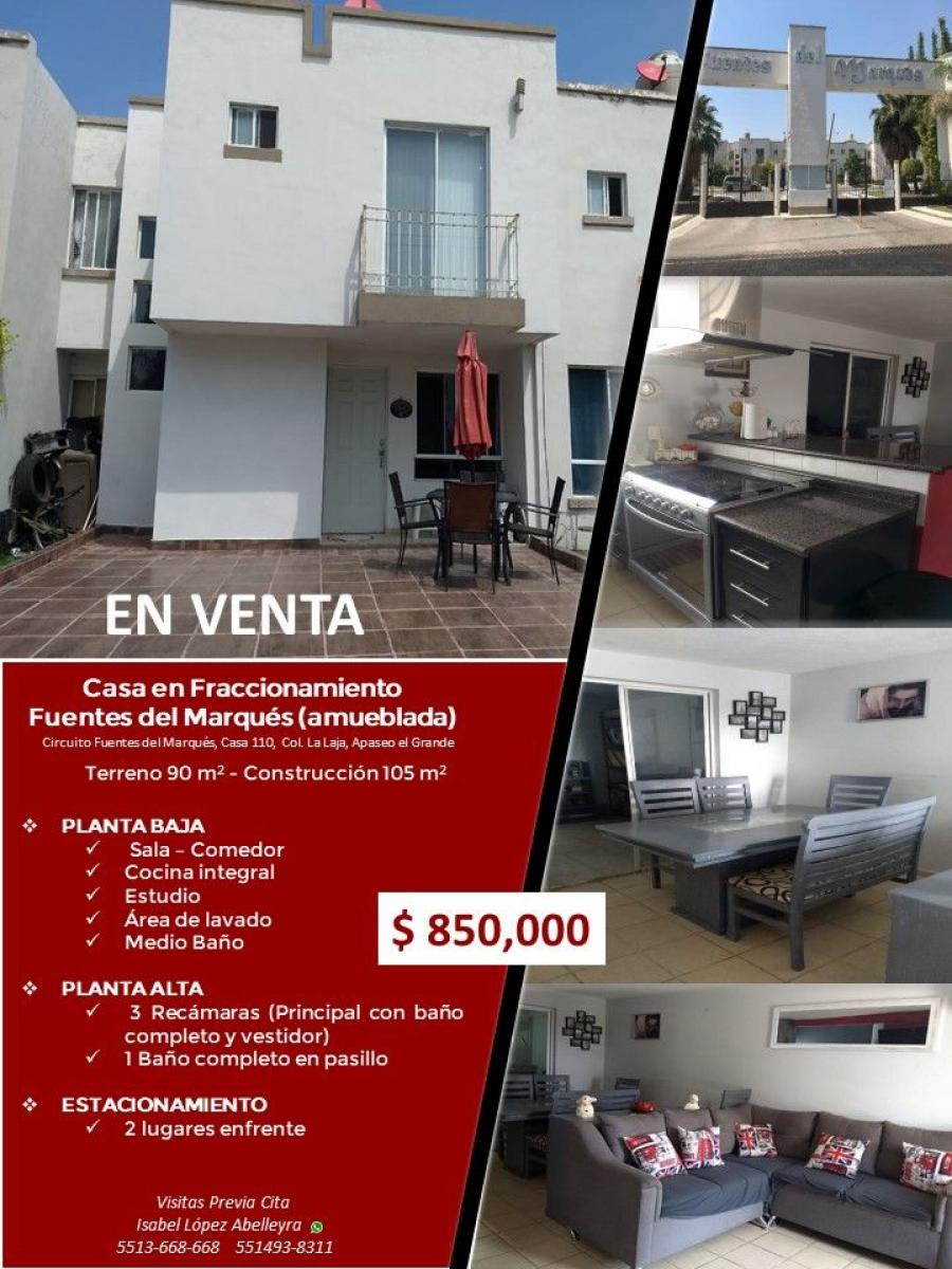 Foto Casa en Venta en FUENTES DEL MARQUS, Apaseo el Grande, Guanajuato - $ 850.000 - CAV262990 - BienesOnLine