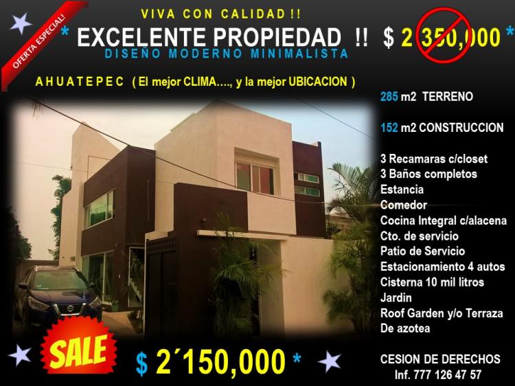 Foto Casa en Venta en ahuatepec, Cuernavaca, Morelos - $ 2.150.000 - CAV230246 - BienesOnLine
