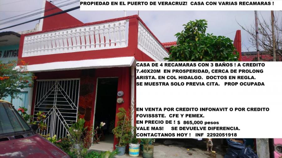 Foto Casa en Venta en col hidalgo, Veracruz, Veracruz - $ 865.000 - CAV237745 - BienesOnLine