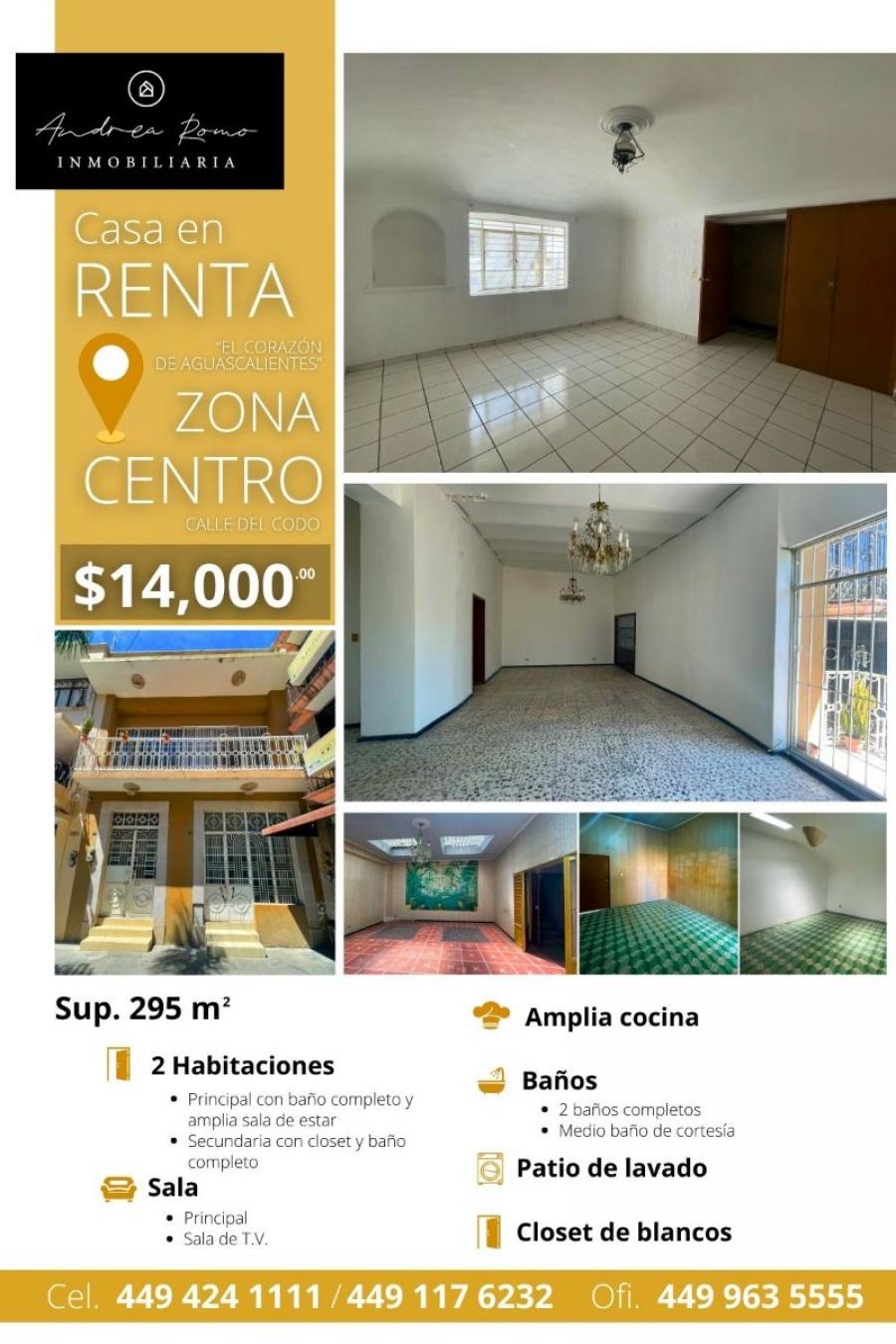 Foto Casa en Renta en Zona Centro, Aguascalientes, Aguascalientes - $ 14.000 - CAR352548 - BienesOnLine