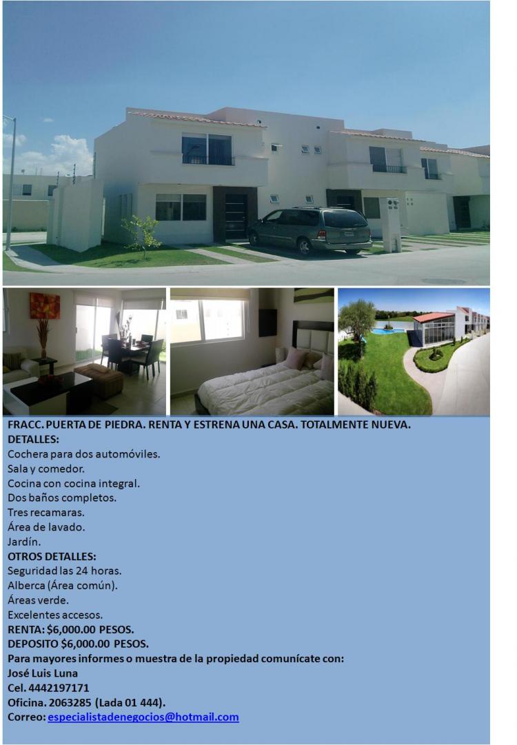 Foto Casa en Renta en Puerta de Piedra, San Luis Potos, San Luis Potosi - $ 6.000 - CAR44338 - BienesOnLine
