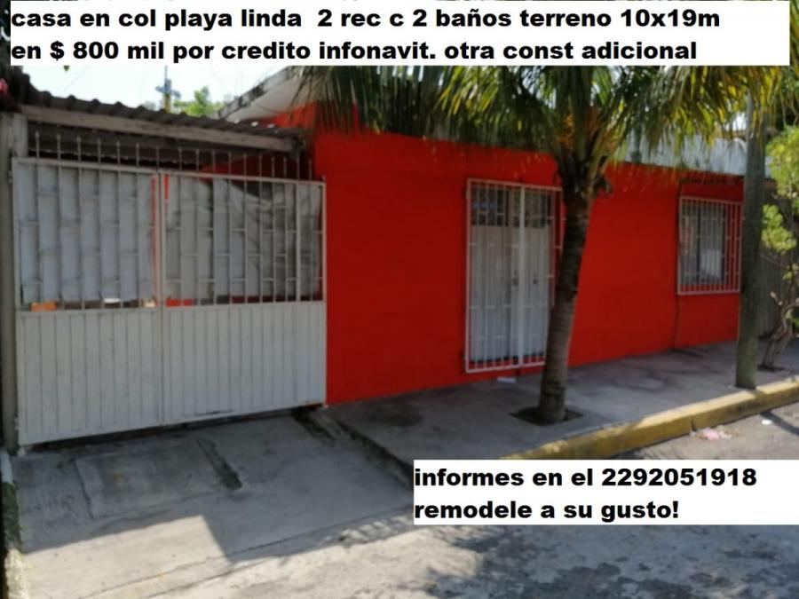 Foto Casa en Venta en col playa linda, Veracruz, Veracruz - $ 800.000 - CAV276866 - BienesOnLine