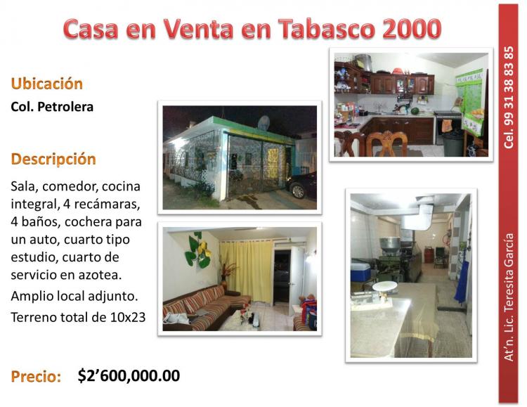 Foto Casa en Venta en COL. PETROLERA, Villahermosa, Tabasco - $ 2.600.000 - CAV96578 - BienesOnLine