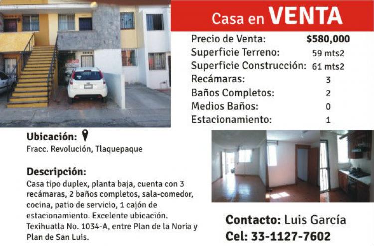 Foto Casa en Venta en REVOLUCION, Tlaquepaque, Jalisco - $ 580.000 - CAV131178 - BienesOnLine