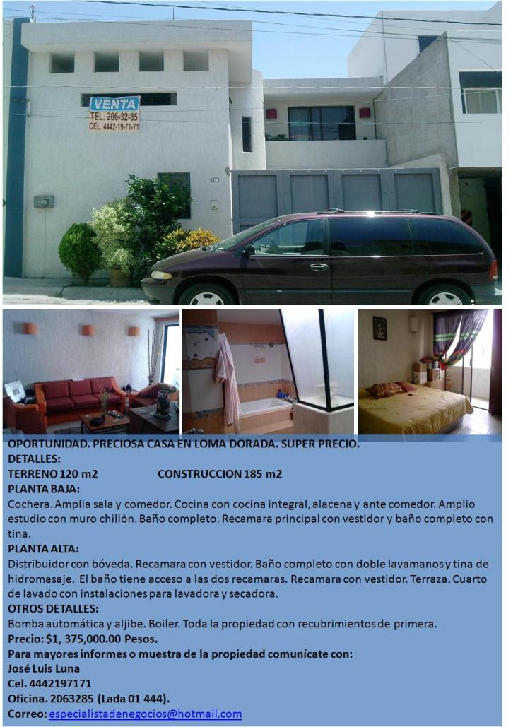 Foto Casa en Venta en LOMA DORADA, San Luis Potos, San Luis Potosi - $ 1.375.000 - CAV44276 - BienesOnLine