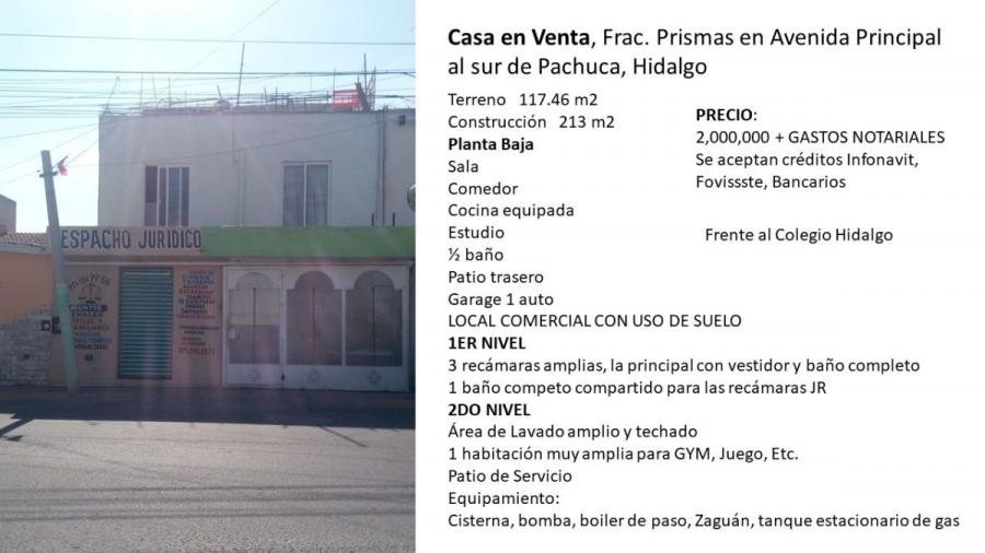 Foto Casa en Venta en Los Prismas, Pachuca de Soto, Hidalgo - $ 2.000.000 - CAV269029 - BienesOnLine