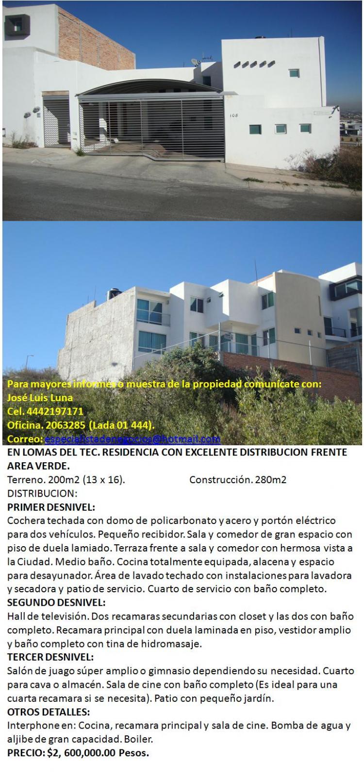 Foto Casa en Venta en Lomas del tec, San Luis Potos, San Luis Potosi - $ 2.600.000 - CAV32072 - BienesOnLine