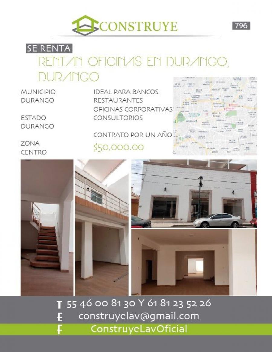 Foto Oficina en Renta en Zona centro, Durango,Durango, Durango - $ 50.000 - OFR257970 - BienesOnLine